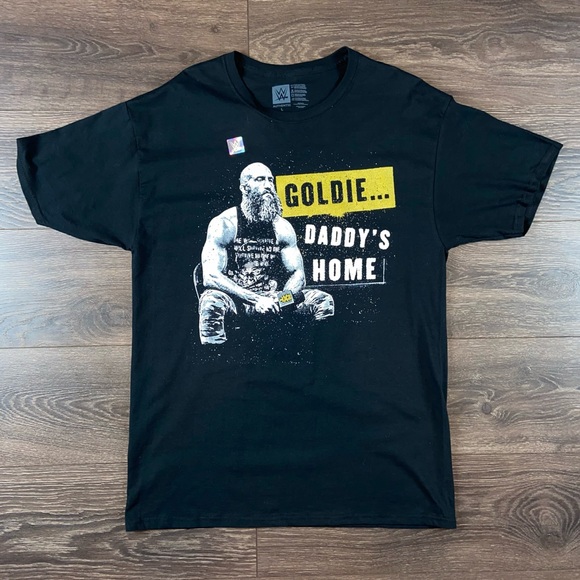 WWE Authentic GOLDIE ROGERS Daddy’s Home Men’s Black Wrestling T-Shirt Size L - Picture 1 of 4